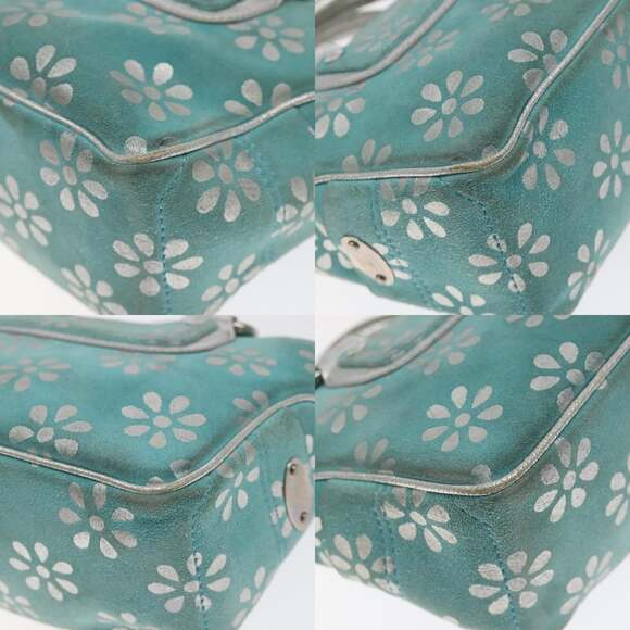 CELINE Hand Bag Suede Light Blue Silver - Picture 10 of 12